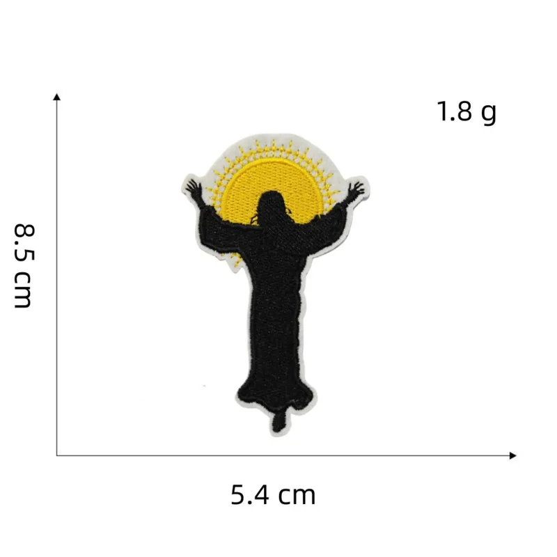 Łatka haftowana religijna jezusa europejskie wesele sukienka DIY torba na ubrania żelazko na dekoracji i łatka materiałowa kościoła gołębia