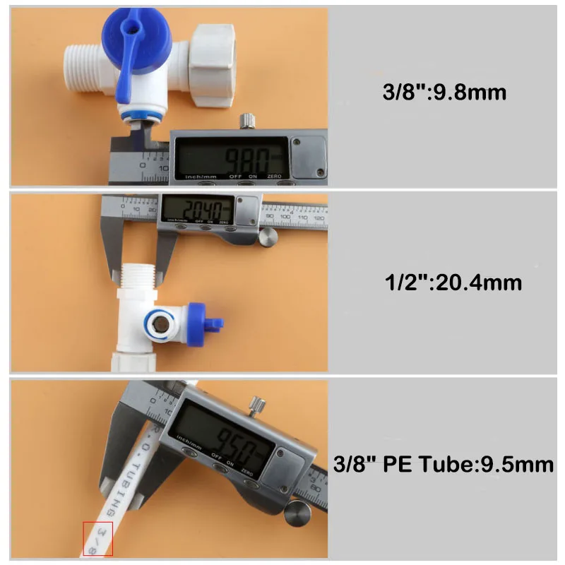 صمام لولبي Reverse Osmosis RO Feed Tee Plastic Ball Valve 1/4\ صمامات أخرى — تفصيل 4