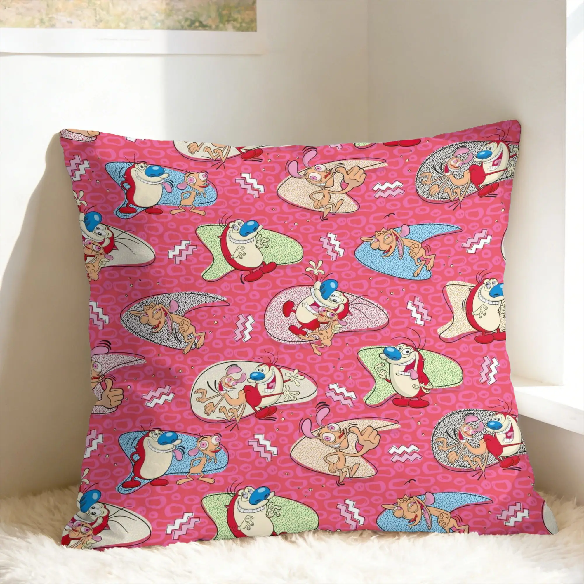 R-Ren & S-Stimpy Show Pillow Case  Fashion Pillow Cover Soft Pillowcases For Sofa Car Home Decor