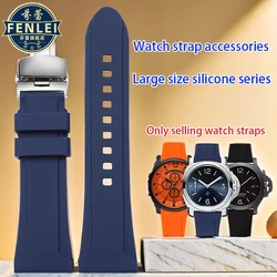 Bracelet For Panerai PAM441/111 Fat Sea Lumino Men‘s Rubber Silicone Watch Strap 22 24mm 26mm For Diesel Seven Fridays Watchband