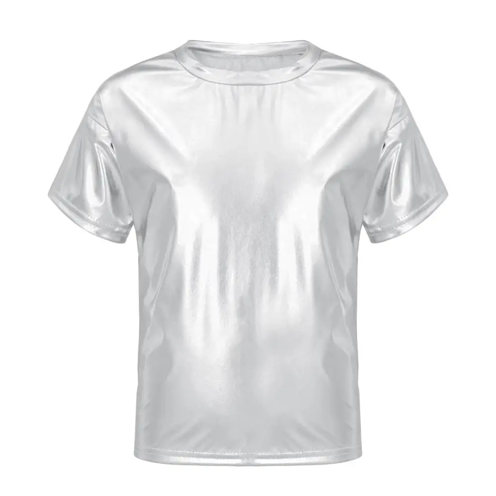 Modische Hip-Hop Kinder Pailletten-Bluse Jazz Party Tanz-Top Bühnenkostüme Locker Sitzende Bluse für Jungen und Mädchen – Detail 3