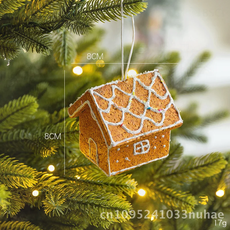 

Christmas Foam Ball Gingerbread Man Candy Pendant European Style Gingerbread House Window Decoration for Christmas Tree