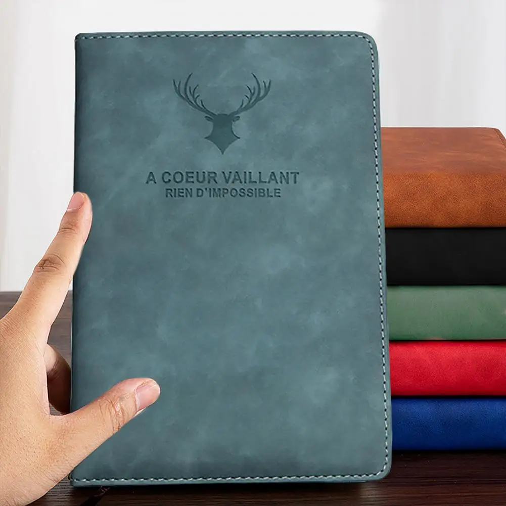 Cuaderno de piel sintética engrosada para tomar notas, cuaderno elegante para el lugar de trabajo de oficina con 280 páginas, Bloc de notas A5 para elegante