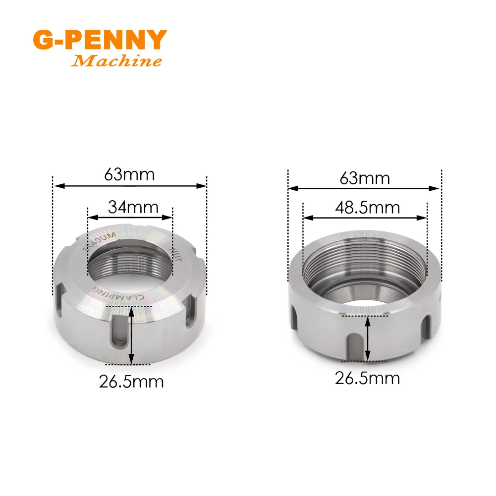 G-Xu ER40-UM Collet Hạt Sử Dụng Cho Khắc Cnc Động Cơ Trục Chính Collet Chuck Bình Thường Cân Bằng Collet Đai Ốc