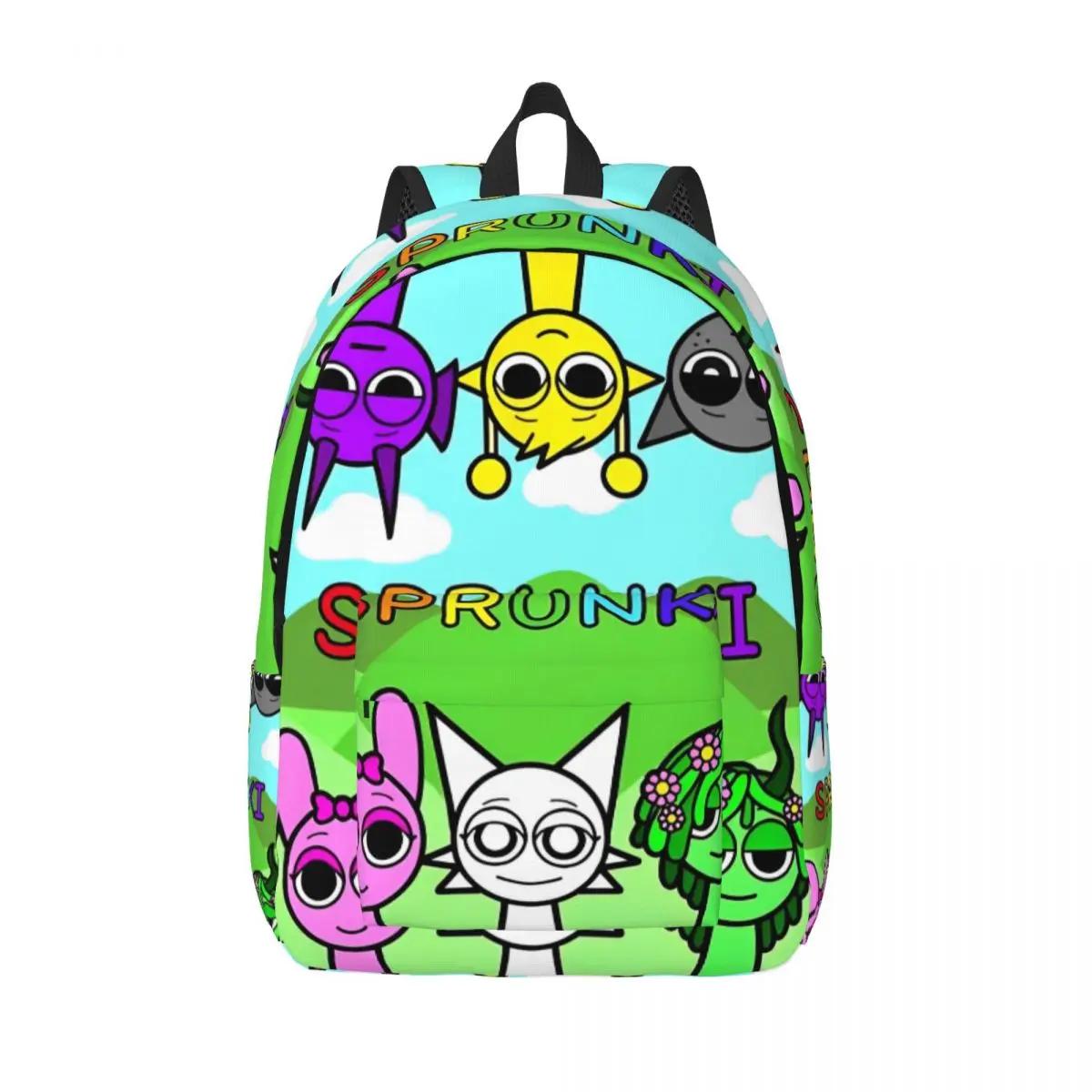 Sprunki Incredibox Zaino per giochi musicali per uomo Donna Studente di moda Zaino da lavoro Divertente grigio Garnold Borse di tela per laptop Sport