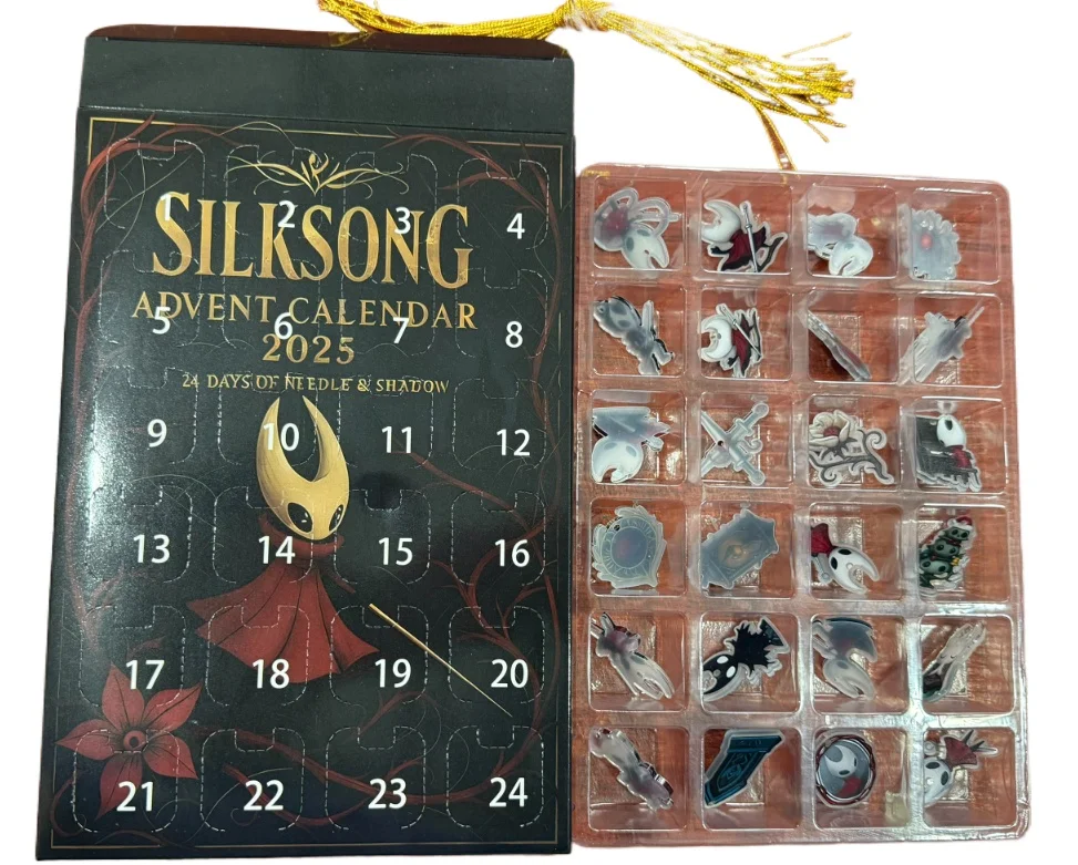 2026 Weihnachten Countdown-Kalender Hollow Knight Überraschung Blind Box 2D flache Acryl Anhänger Weihnachtsbaum Dekoration Erwachsene