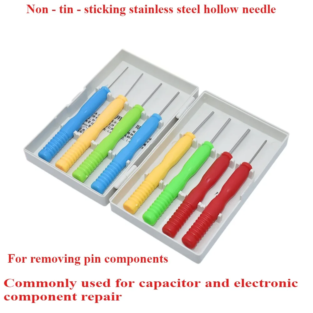 

8 Sizes Desoldering Needle Set, Stainless Steel Hollow Tip for Removing IC PCB Components, Anti-Solder Non-Stick Desolder Tool K