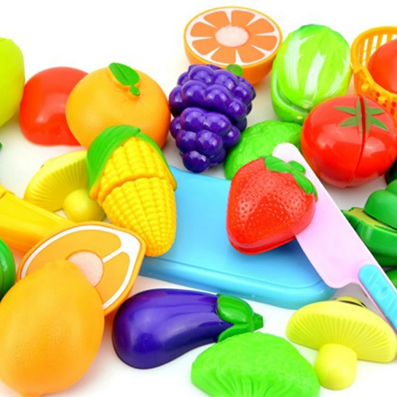 Ensemble de fruits coupés de cuisine de Simulation A30F-23 pièces, ensemble de maison de jeu avec panier de rangement pour jeux de rôle pour enfants