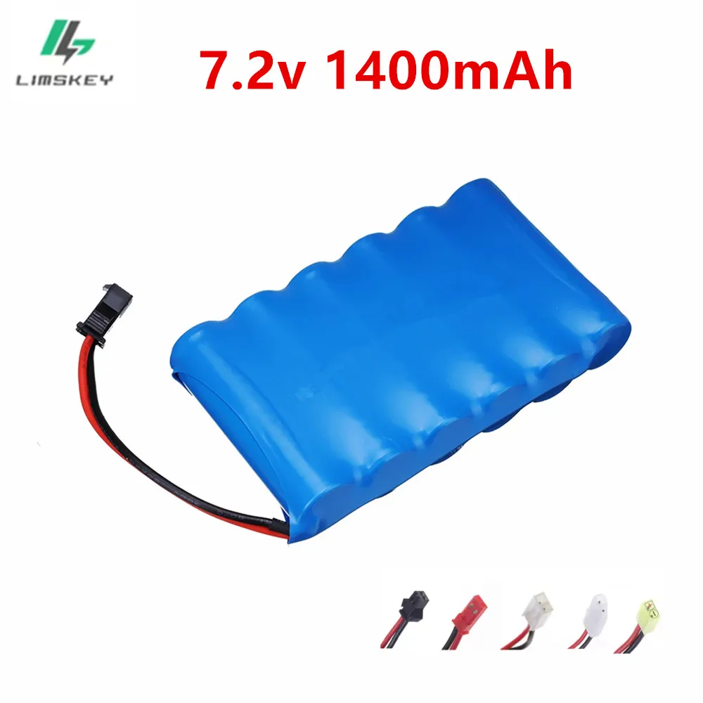 Batería NICD de 7,2 v y 1400mah para juguetes Rc, coches, tanques, robots, barcos, pistolas, batería recargable de 7,2 v, paquete de batería 6 * AA NI-CD, 1 Uds.