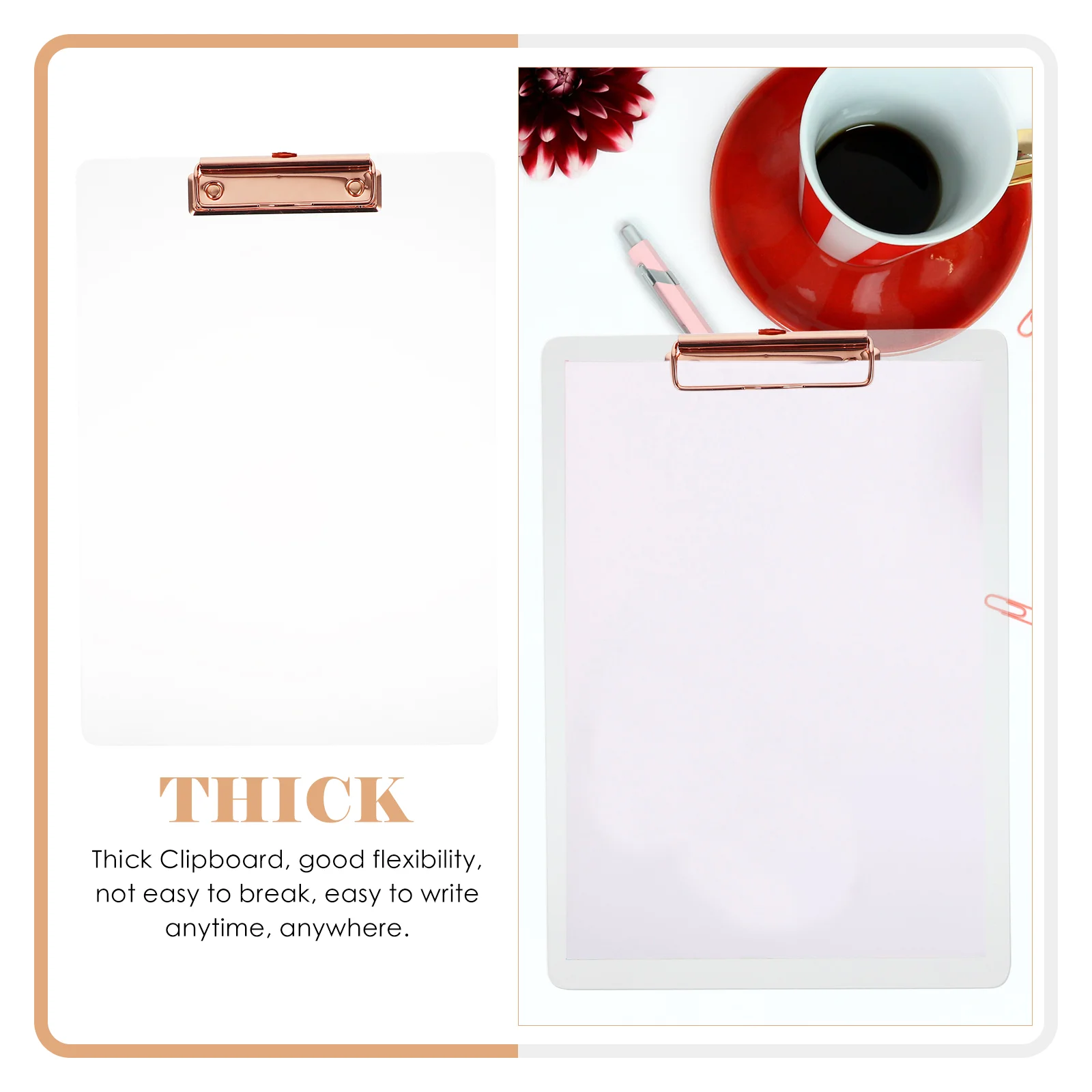 Transparent Board Clip Writing Support Clipboard Document Storage Multi-function Office Acrylic Metal Portable A4 Student