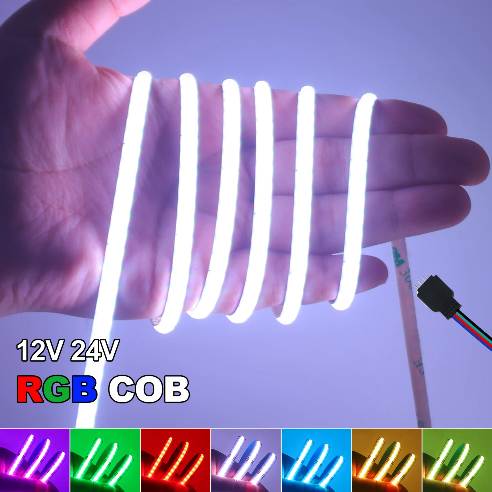 

DC 12V 24V RGB COB LED Strip PCB Width 5MM/8MM IP20 576LEDs/M Dotless Home Decor Led Tape Diode Flexible Ribbon Rope