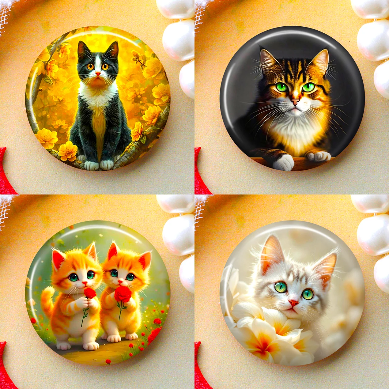 8 мм, 10 мм, 12 мм, 25 мм, 16 мм, 18 мм, 20 мм, стеклянные кабошоны для фотографий «сделай сам», круглый набор камеи, настройки ручной работы, камень Cat SD75