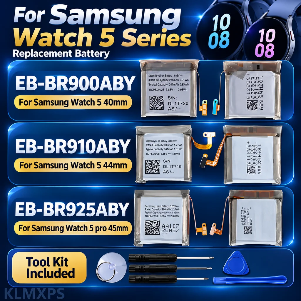 Replacement Smartwatch Battery For Samsung Galaxy Watch5 40MM 44MM Watch 5 Pro 45MM, EB-BR900ABY EB-BR910ABY EB-BR925ABY