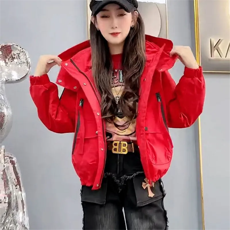 Explosions Women's Fashion Western-style Coat Tooling Short Jacket 2026 Spring New Korean Female Loose Popular Overcoat