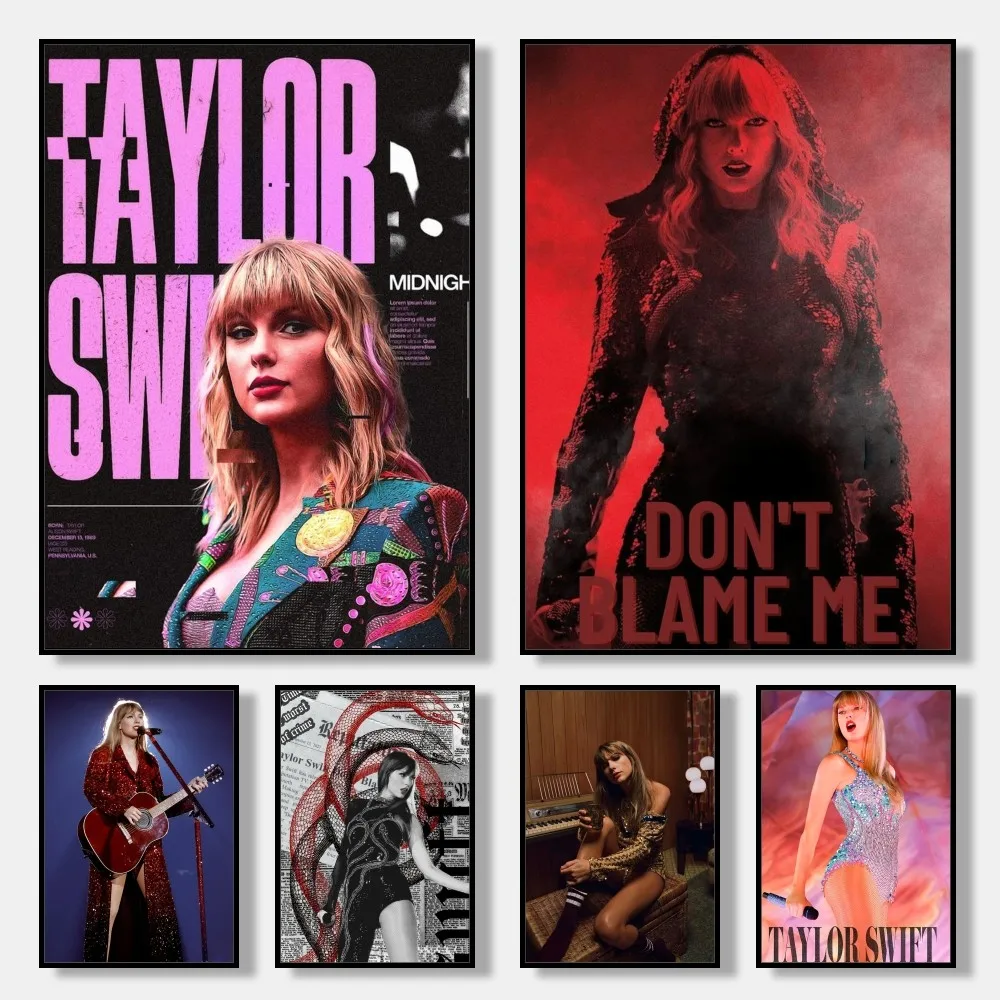 Pop Singer T-Taylor-Swift Album Poster No Framed Kraft Club Bar Paper Vintage Poster Wall Art Painting Bedroom Study Stickers Po