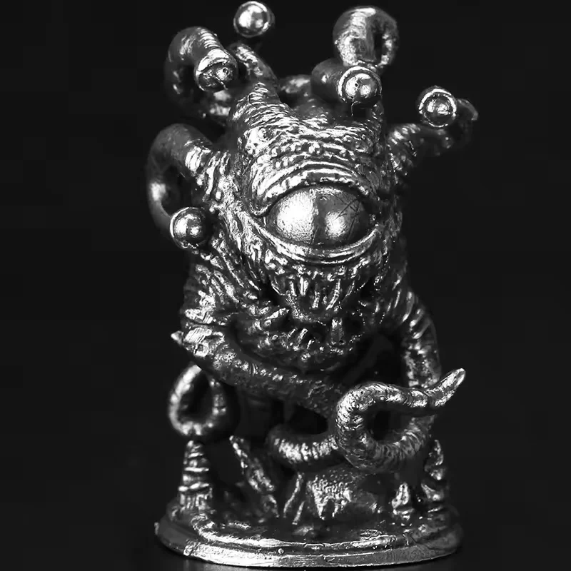 Multi-eyed Monster Metal Copper Figurines Soldier White Copper DIY Decoration Crafts Copper Miniatures Gifts for Men and Women