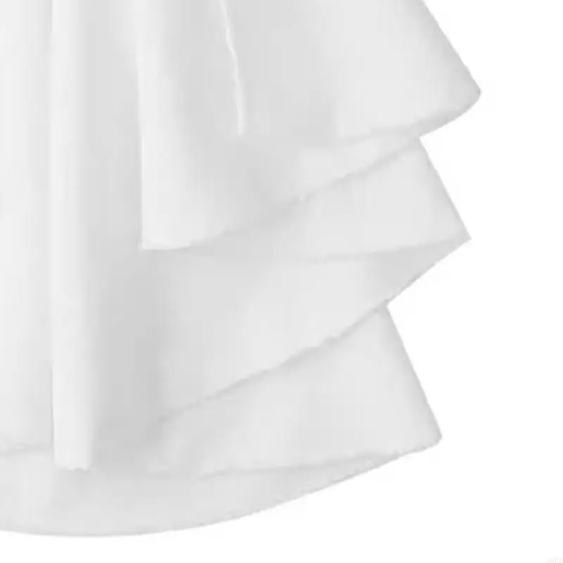 N0PE Colonial Detachable Jabot Necktie White Ruffled Faux Collar for Period Costumes