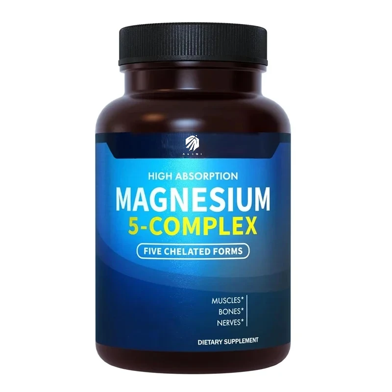 

5-in-1 magnesium complex high absorption supplement suitable for nerves, muscles, and bones | 60 capsules|