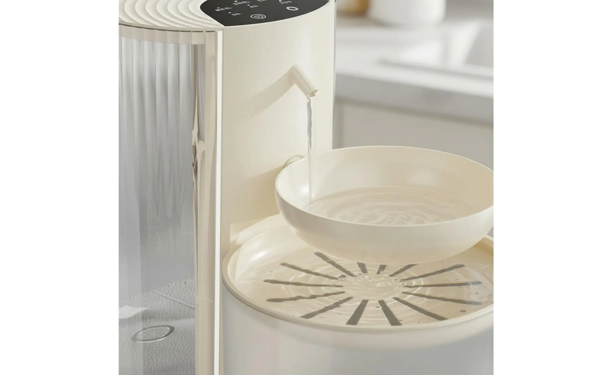 Clean Water Separator Fountain Two Reservoir Design 3L Feline Water Dispenser for Cats