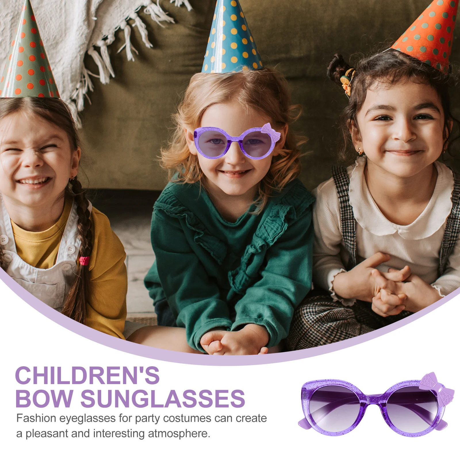 

1Pair Bowknot Sunglasses Party Eyeglasses Decor Fun Photo Props Fashionable Summer Eyewear Sunglasses