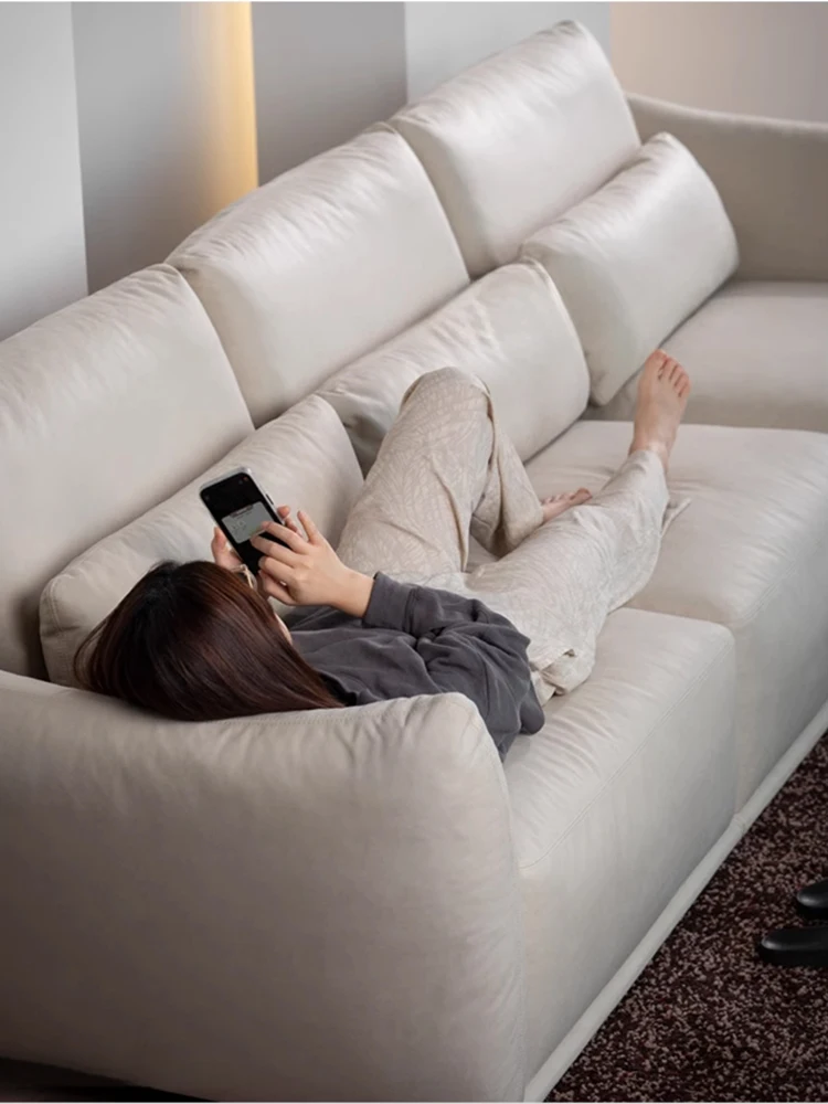 Minimalist clift fabric sofa living room straight combination modern simple size apartment double