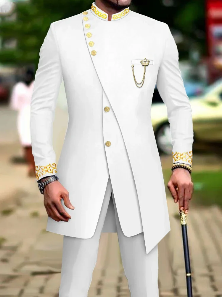 

2025 New Casual Fashion Hot Selling Printed Men's Suit Slim Two-piece Set Trajes Elegante Para Hombres Terno Masculinos Completo