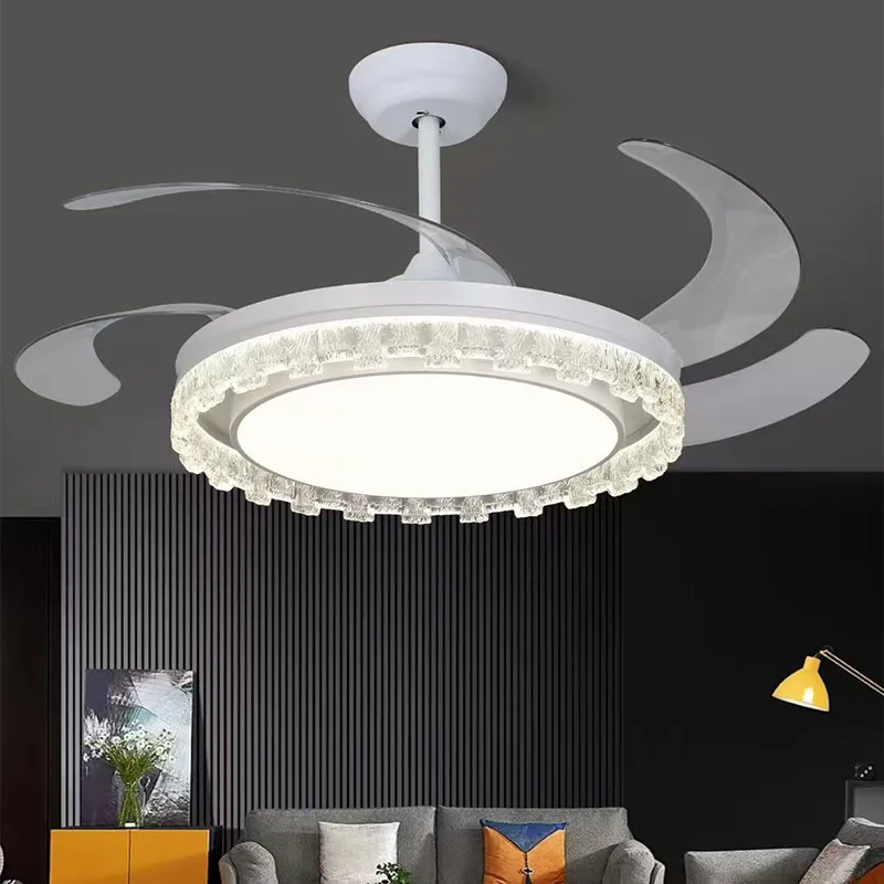 Wind Invisible Fan Light Modern Simple Home Large Living Room Dining Room Ceiling Fan Light Electric Fan Light Headlight Plate