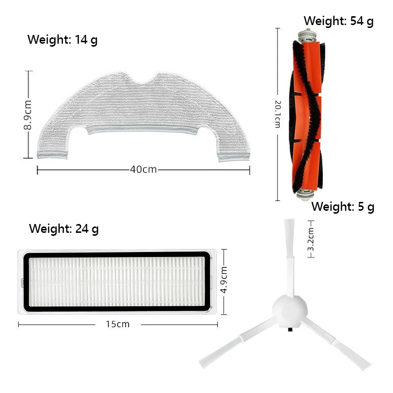 Xiaomi Mijia stytj05zhm掃除機用,メインブラシ,HEPAフィルター,クリーニングキット