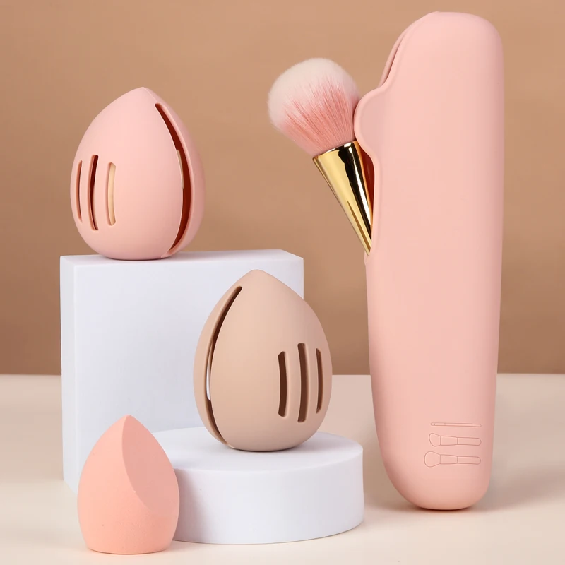 Large Travel Makeup Brush Holder and Makeup Sponge Holder Make Make Up Sponge  Cosmeticos  Esponja Maquiagem  Powder Puff