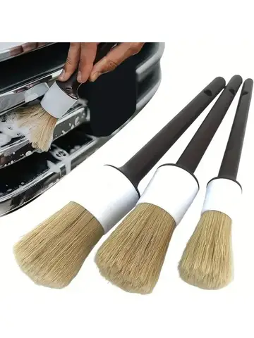 3PCS Car Exterior Interior Detail Brush Bristle Brushes for Car Cleaning Auto Detail Tools Dashboard Cleaning Brush