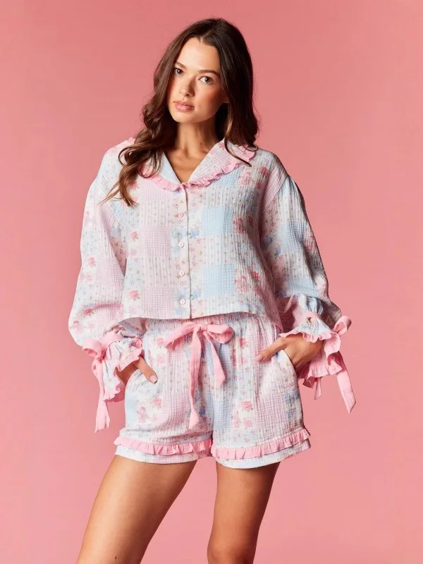 

Faion Splicing Leisure Set Lace Decoration Women's Ensemble Spring 2026 No Brand Registered Trademark Available