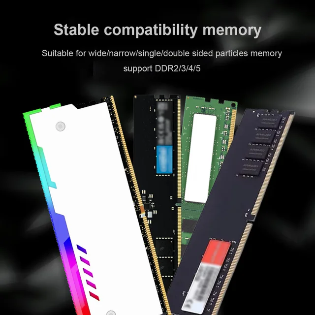 TUMMASTER Computer ARGB RAM Memory Heatsink Cooler with Thermal Conductive Pad for Desktop PC Memory DDR2/DDR3/DDR4/DDR5 2