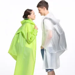 FREESMILY Hiking Backpack fashion raincoat adult male and female personality portable portable waterproof transparent poncho