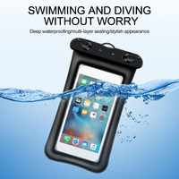 Floating Airbag Swimming Bag Outdoor Swimming Waterproof Pouch Case Bag Underwater Dry Bag for Below 7.2inch Mobile Phone