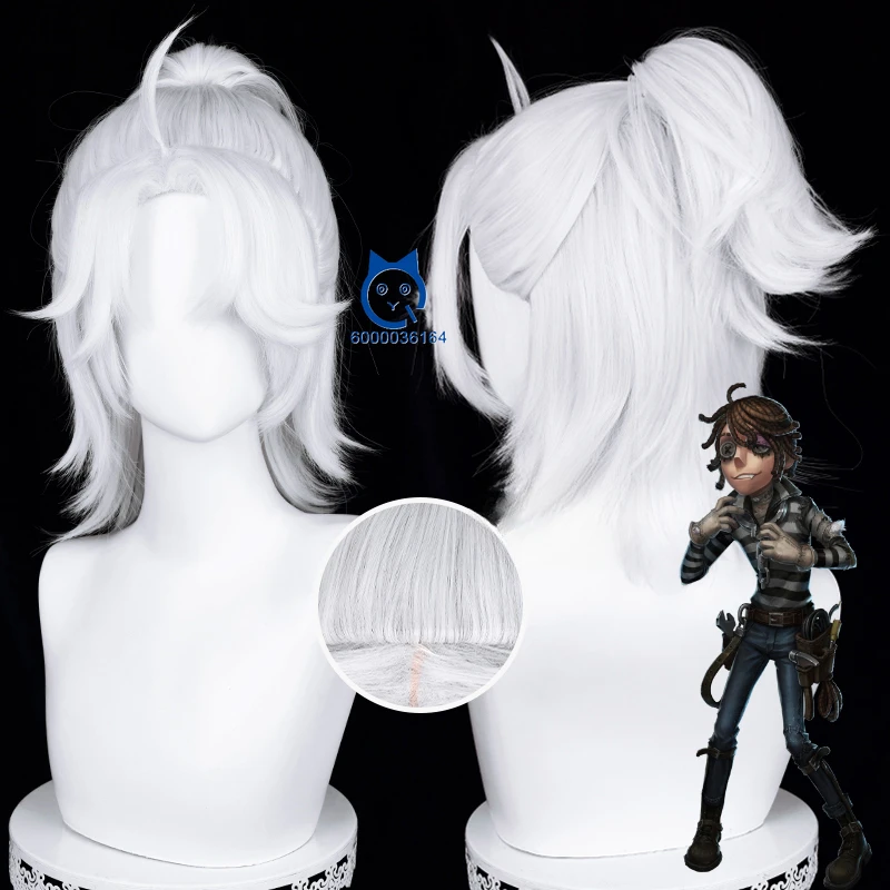 Game IdentityV Luca Balsa Co-branded Paragraphs Cosplay 40cm Short Sliver Wig Cosplay Anime Expo Heat Resistant Synthetic Wig