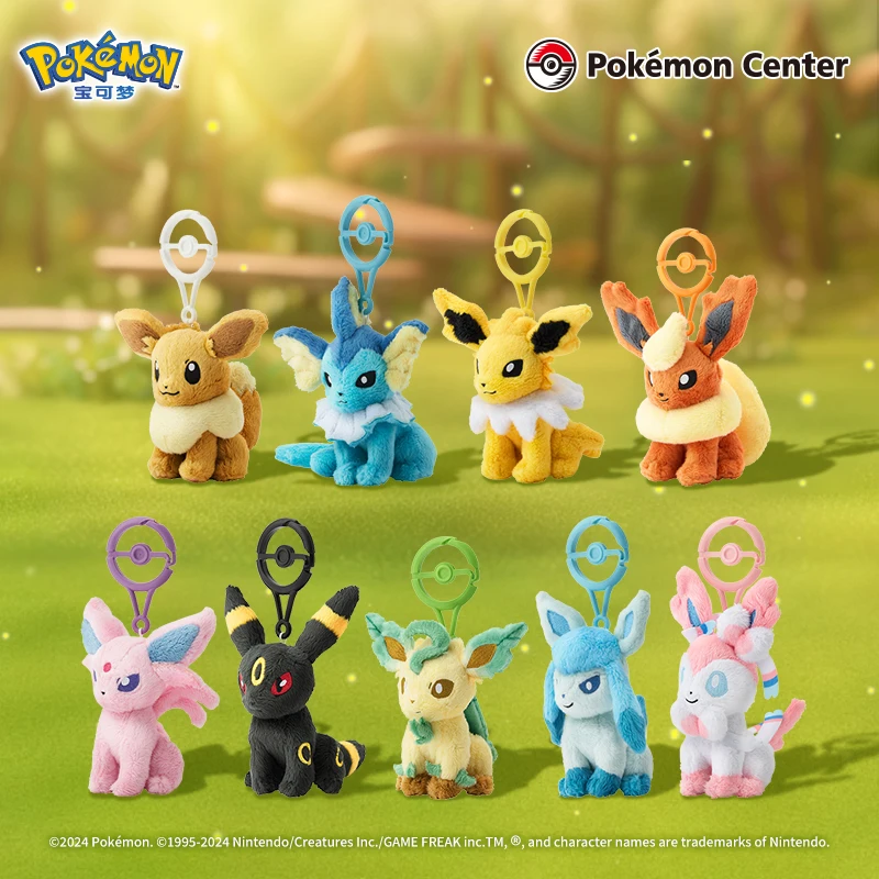 Pokemon Plush Pendant Eevee Sylveon Vaporeon Jolteon Flareon Espeon Umbreon Glaceon Leafeon Poké Ball Buckle Anime Peripheral