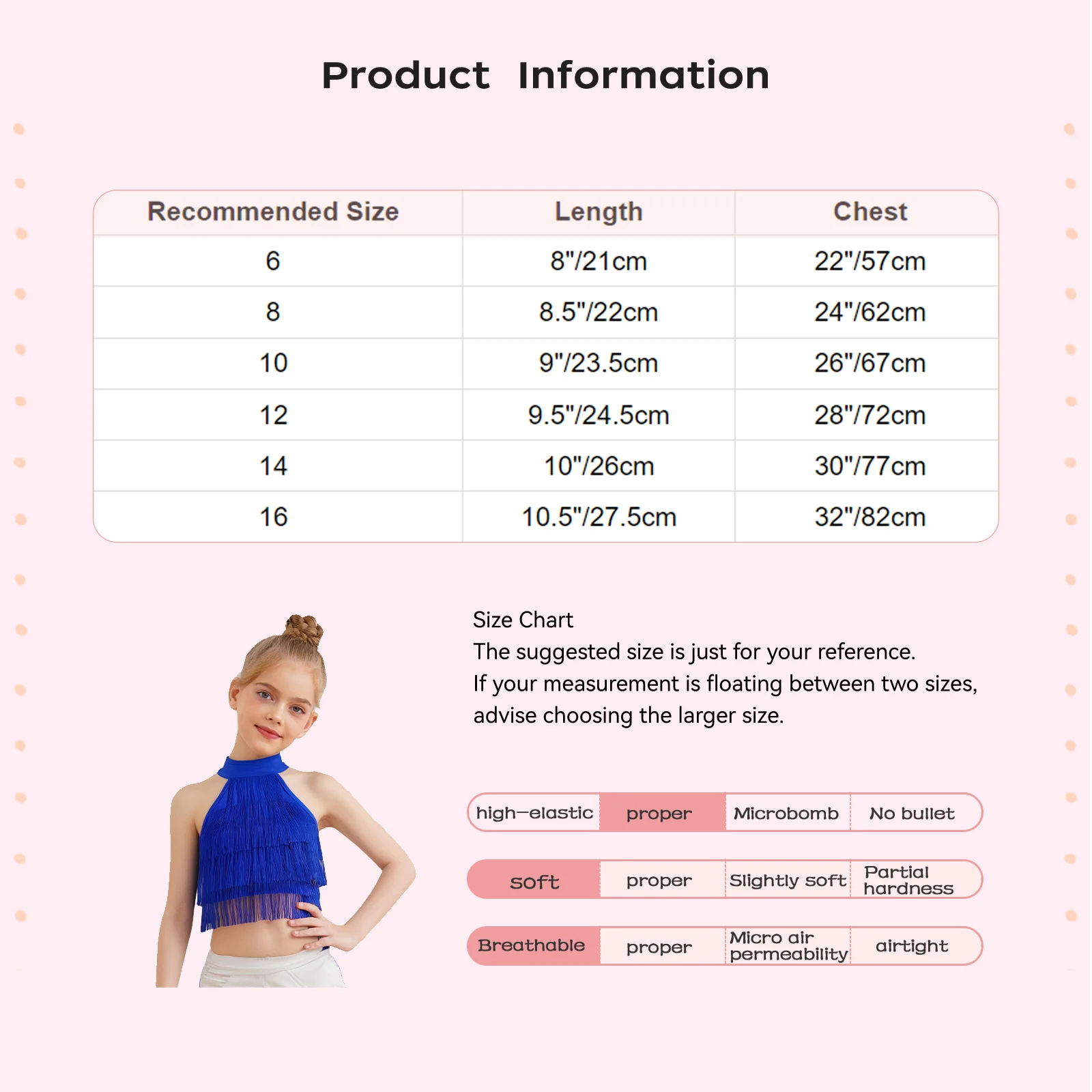 

Children Girls Radiant Salsa Latin Performance Vest with Flowing Fringe Details Dance Top for Belly Jazz Dance Performance