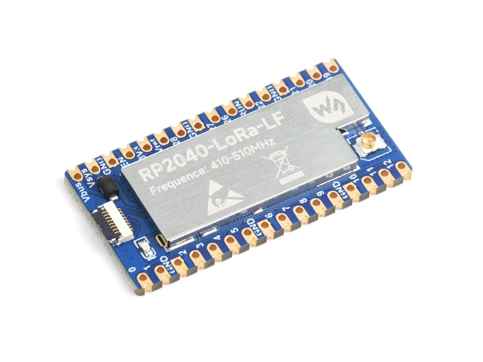 Placa de desenvolvimento Waveshare RP2040-LoRa-LF-Kit, integra chip RF SX1262, comunicação de longo alcance, opções para banda de frequência