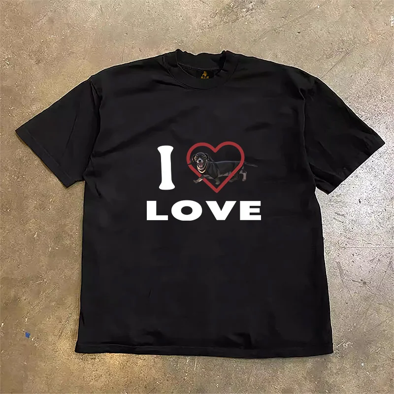 Loose Fit Short Sleeve T-Shirt Pure Cotton Double Thread Women's Style Heavyweight Couple's Tee Casual Summer Fashion