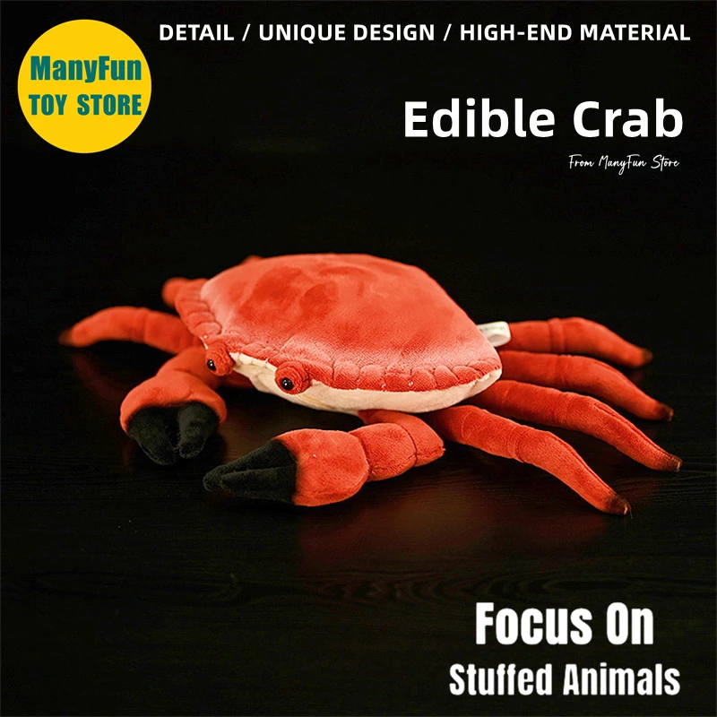 Realistic Brown Crab High Fidelity Edible Crab Plushie Crab Plush Toys Lifelike Animals Simulation Stuffed Doll Kawai Toy Gifts