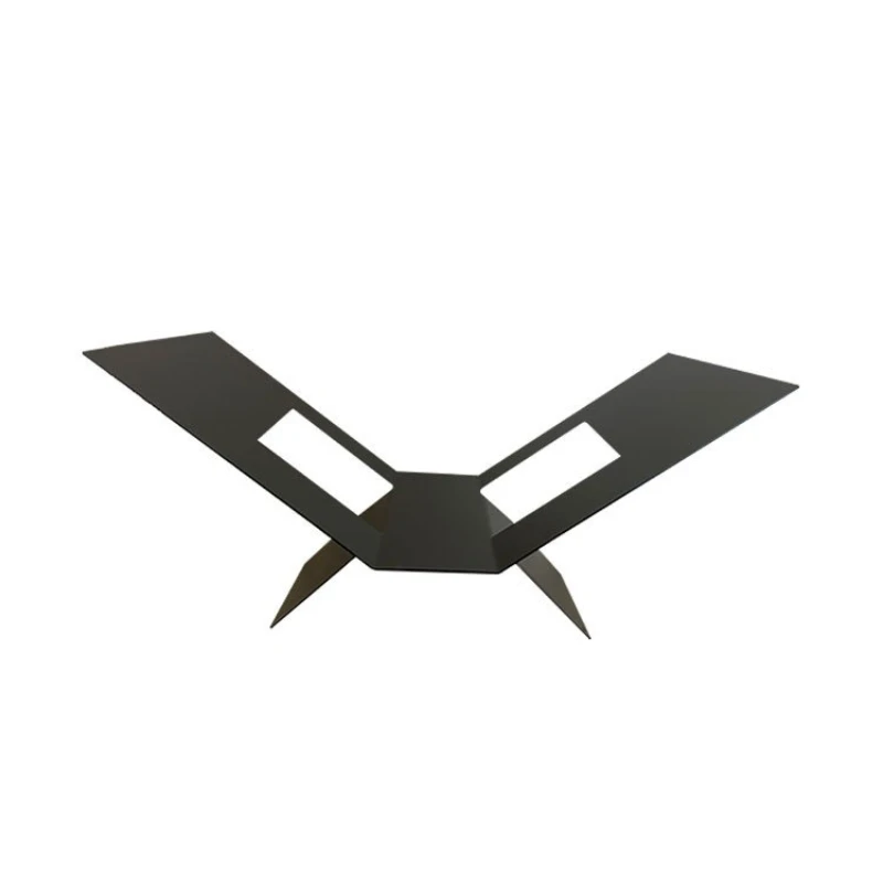 

Modern simple metal hollow bookshelf black and white ornaments, model room storage magazine soft decoration