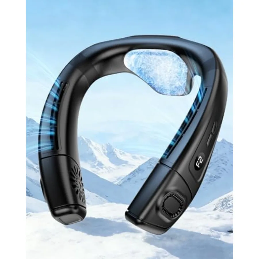 

Neck Air Conditioner with 6 Adjustable levelsCooling Neck Fan Support 360°Airflow and Cooling Plate 5200mAh Portable Rechargeab