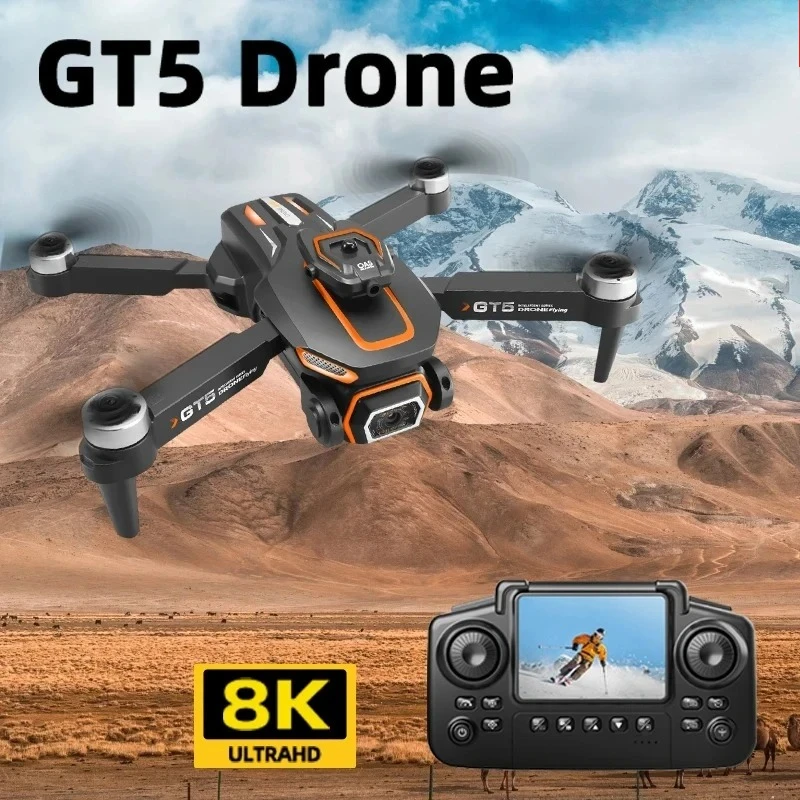 Original GT5 Mini Drone 4K Professional 8K HD Camera RC with screen Brushless Optical flow Quadcopter Obstacle Avoidance toys