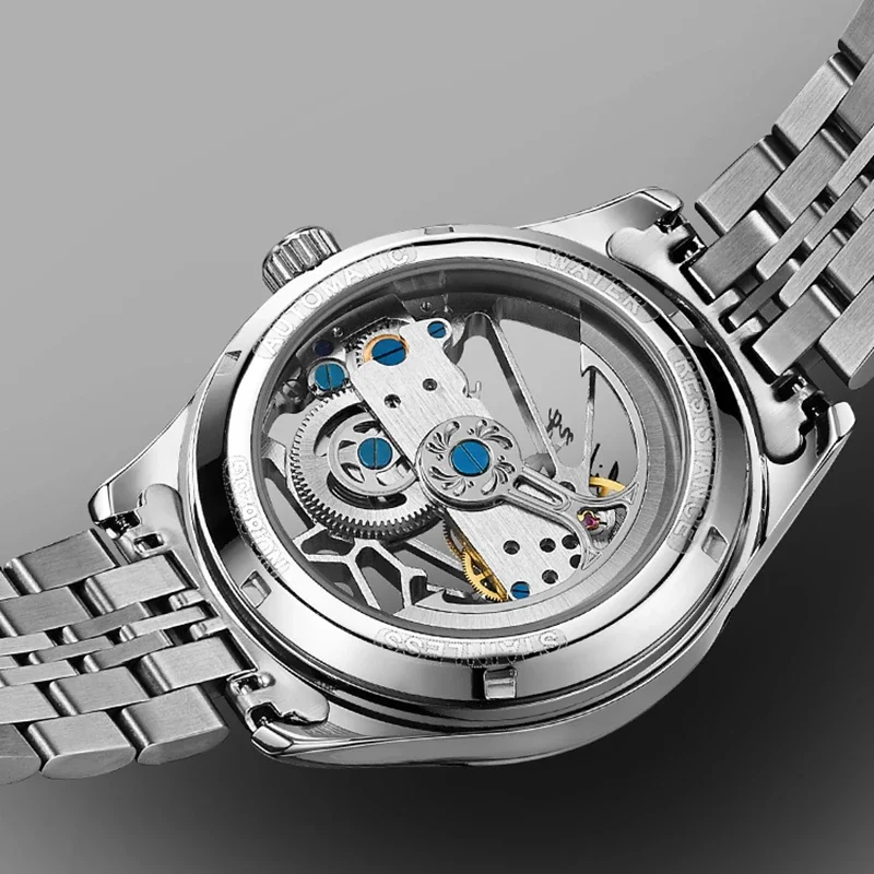 ساعات توربيون كاجوال عصرية للرجال ساعة ميكانيكية أوتوماتيكية بالكامل فاخرة مقاومة للماء ساعة رجالية مجوفة شفافة