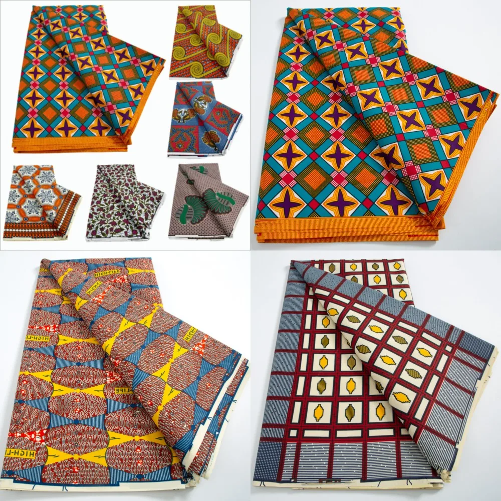 

Luxurious High-Quality Premium African Wax Fabric - Exquisite Dutch Sewing Cloth for Crafting Stunning Attire with Elegant Block