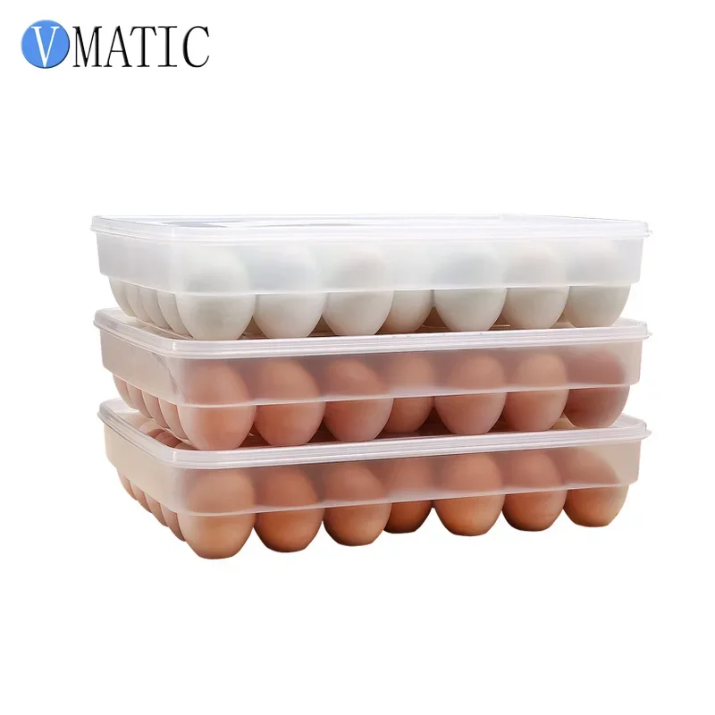 

34 Egg Storage Box Single Kitchen Refrigerator Cover Egg Fresh-keeping Box Egg Holder Picnic Portable Egg Cell