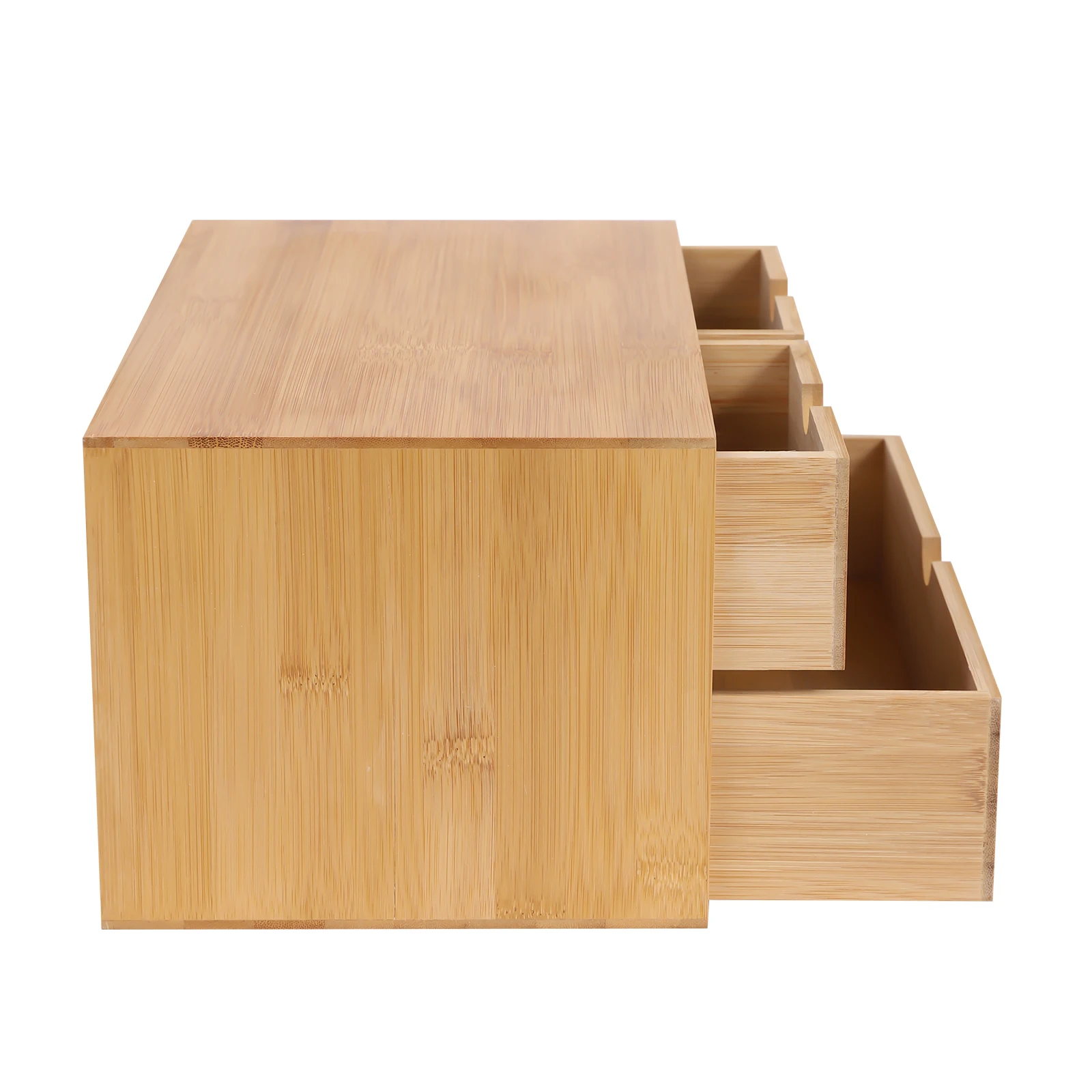 Original Bamboo Desk Organizer with 3 Drawers Mini Bamboo Storage Box for Office Home and Toiletries No Assembly Required