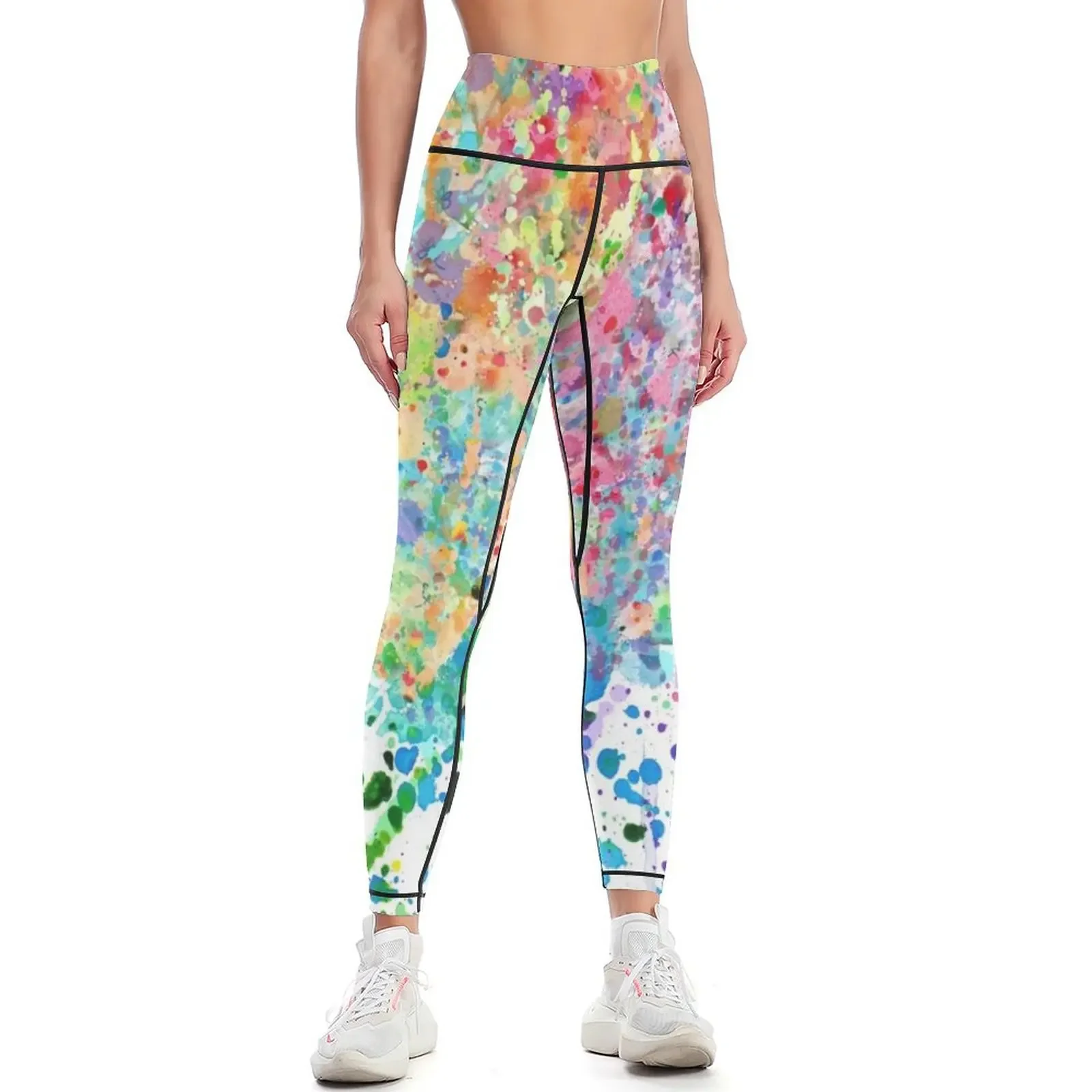 

Rainbow Paint Splatter Drip Leggings sports tennis for sports shirts gym sportswear for gym Leginsy push up Womens Leggings