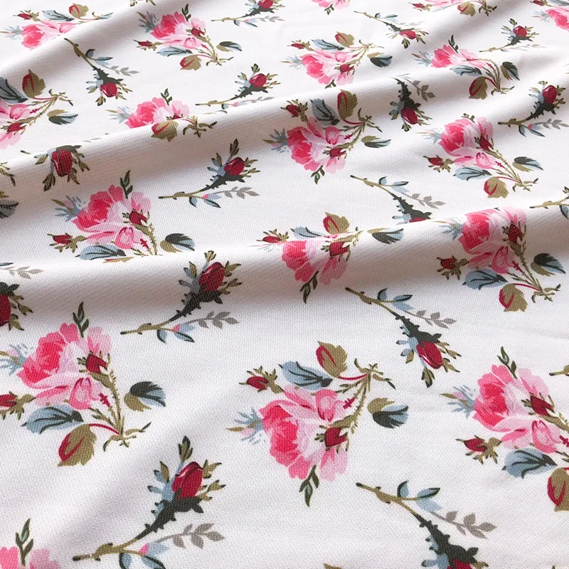 Printed Polyester Sweater Fabric Cloth 145cm Width Brand Fashion Clothing for Dress Fabrics Custom Wholesale Per Meter Sewing