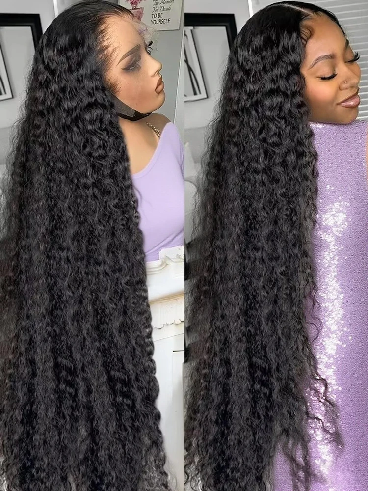 

Прозрачный 30 40-дюймовый вьющийся парик из натуральных волос на кружеве для женщин, предварительно выщипанный, глубокая волна, 13x6 Hd, парик из натуральных волос на кружеве спереди